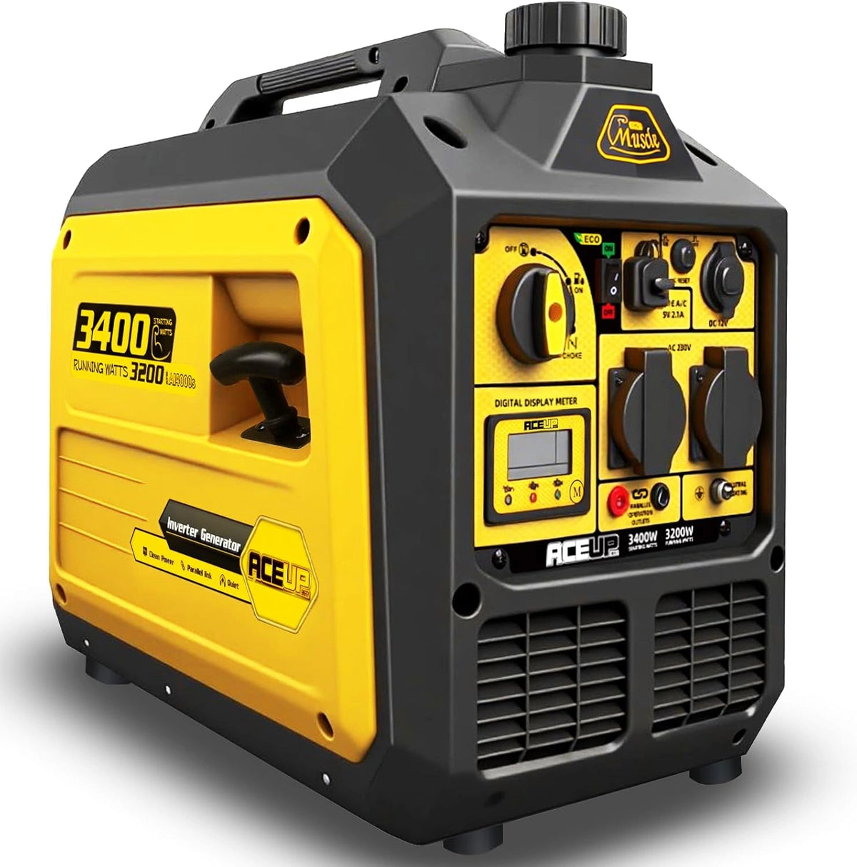 Générateur Silencieux 3400W Aceup Energy à Essence, 230V/12V/5V Polyvalent pour Maison et Extérieur