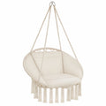 Fauteuil Suspendu Relax pour Intérieur et Extérieur avec Coussin Moelleux - Beige