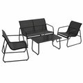 Ensemble de Jardin 4 Pièces en Acier pour Extérieur