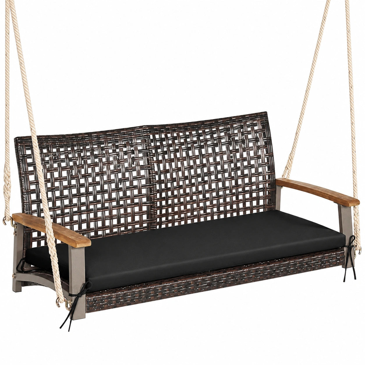Balancelle de Jardin 2 Places avec Coussin et Cordes