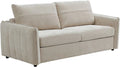 Canapé Convertible 3 Places en Tissu Beige 140 cm - Vente Unique MALOGU