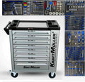 Chariot d'Atelier XL Kraftmuller - 8 Tiroirs avec 309 Outils et Clé Dynamométrique pour Garage Automobile