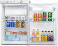 Réfrigérateur Trimixte 100L à Gaz 12V/220V avec Congélateur pour Camping-Car, Caravane, Chalet - Blanc