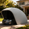 Garage rétractable en acier inoxydable robuste pour voiture - Tente extérieure anti-neige, semi-automatique (5,5 x 2,5 x 2,3 m)