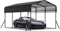 Abri de Voiture en Métal XMTECH 4.5x3x2.5m - Structure Acier Noir Résistant aux Intempéries