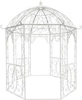 Tonelle de Jardin en Métal avec Arche LEILA, Ø 229 cm, Design Élégant pour Rosiers, Hauteur 313 cm, Pavillon Fer Forgé, Disponible en 6 Couleurs