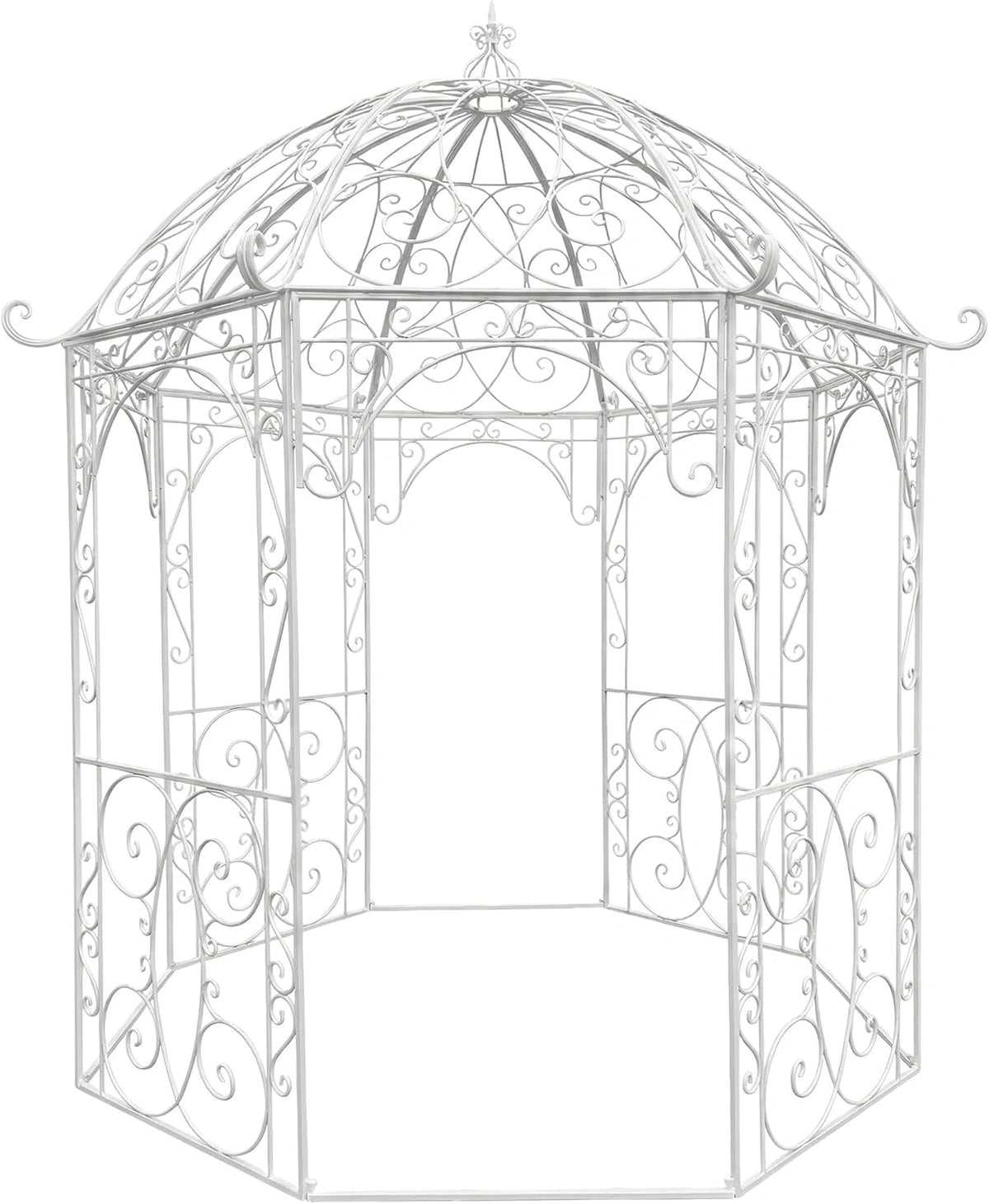 Tonelle de Jardin en Métal avec Arche LEILA, Ø 229 cm, Design Élégant pour Rosiers, Hauteur 313 cm, Pavillon Fer Forgé, Disponible en 6 Couleurs