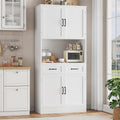 Armoire de Cuisine HOCSOK 180 cm avec Portes et Tiroirs, Espace de Rangement Ajustable, Blanc