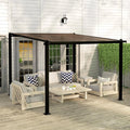 Pergola de Jardin en Aluminium 3x3m avec Toit Polycarbonate et Système de Drainage - Gris