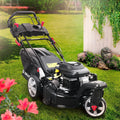 Tondeuse à Gazon Thermique 3 Roues BRAST 224cc, Démarrage Électrique, Largeur 53cm, Système 4-en-1 avec Mulching, Réglage Vitesse, Bac de 60L