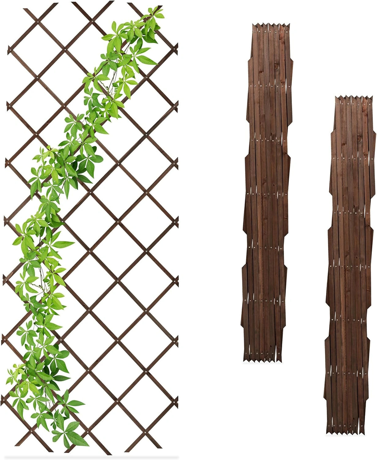 Support extensible pour tomates en bois de sapin, lot de 3, 180 x 90 cm, marron