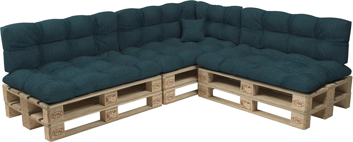 Ensemble de 8 Coussins Matelassés pour Meubles de Jardin, Vert Foncé