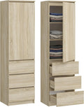 Armoire polyvalente avec tiroirs et compartiments, 180,5 x 50 x 40 cm, chêne sonoma