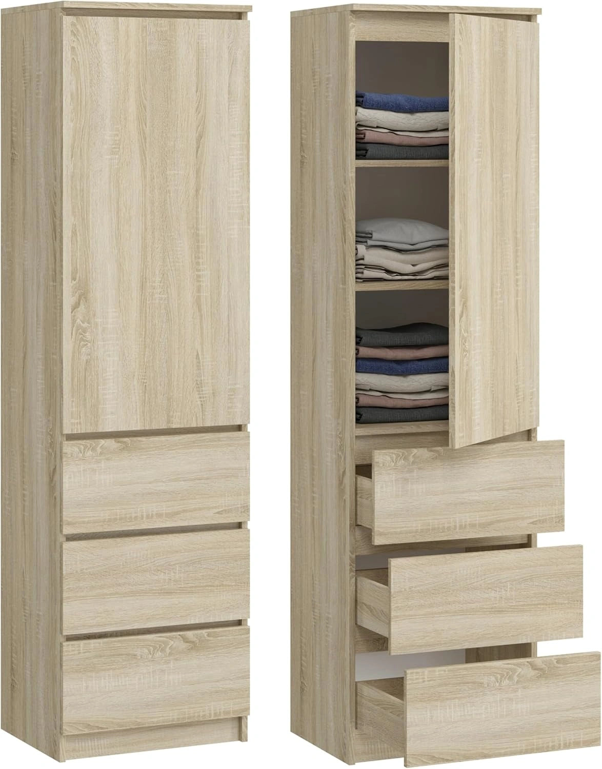 Armoire polyvalente avec tiroirs et compartiments, 180,5 x 50 x 40 cm, chêne sonoma